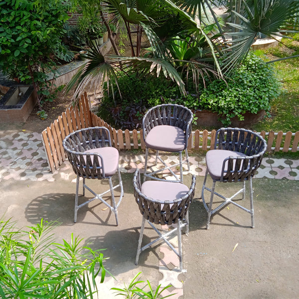 Outdoor Furniture Braided & Rope Bar Chair - Asoki - Ready Stock Sale