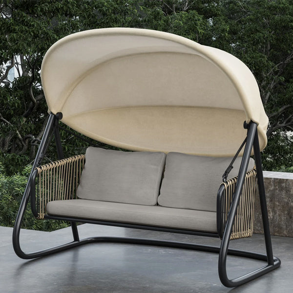 Outdoor Furniture Wicker Two Seater Swing - Lecter