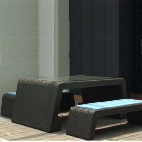 Outdoor Furniture - Garden Bench & Table - Barium