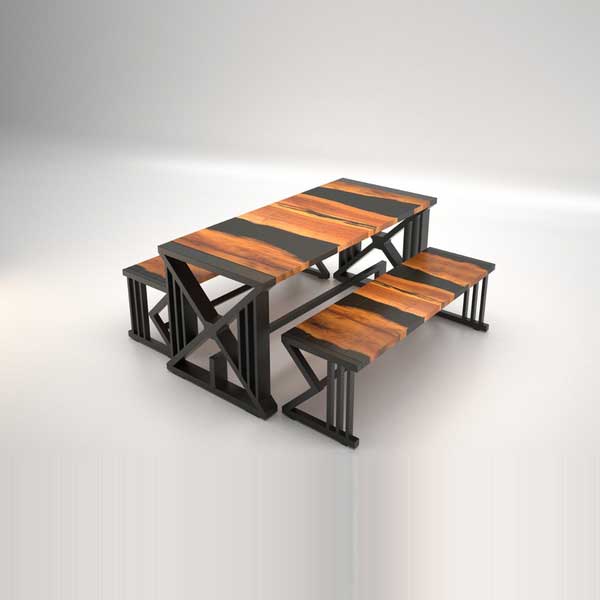 Epoxy Resin Furniture - Bench and Table - Dominican