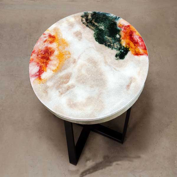 Epoxy Resin Furniture - Circular Marble Table - Balinese