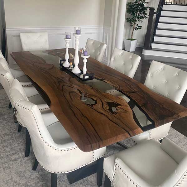 Wood and resin dining shop table for sale near me