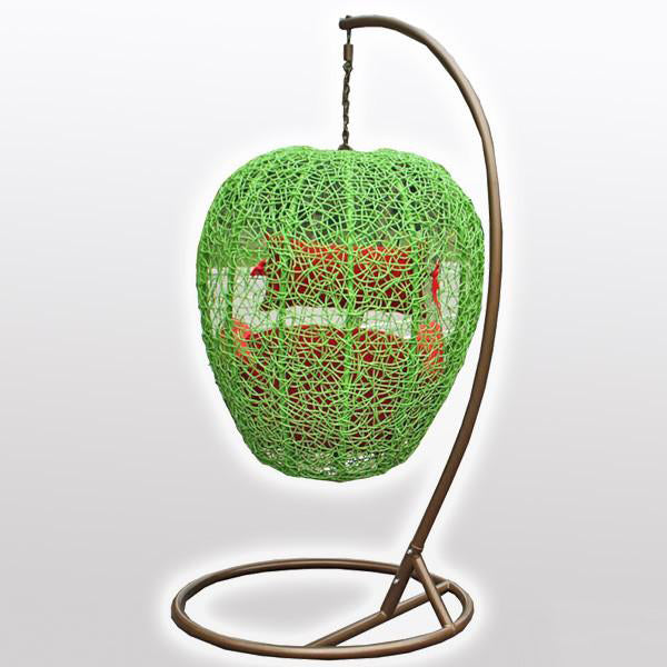 Outdoor furniture Wicker - Swing With Stand - Green Apple