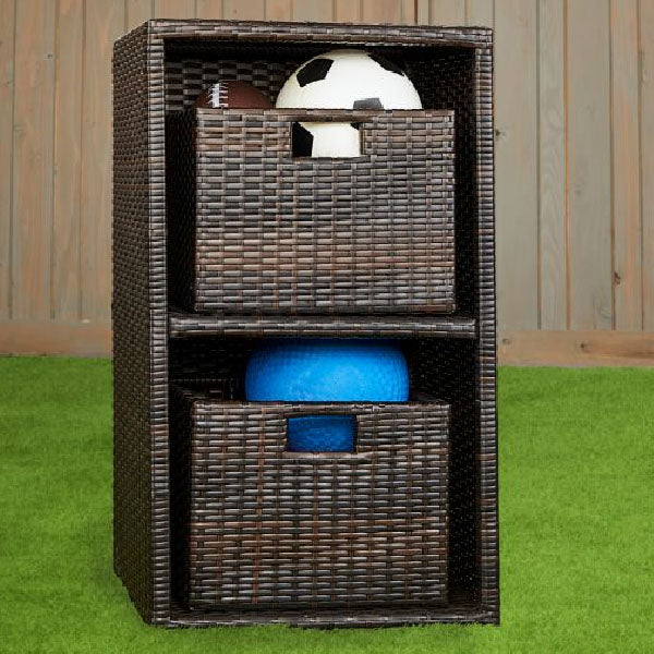 Outdoor Kids Furniture - Wicker Shelf with Two Small Baskets for Children- Humpty 