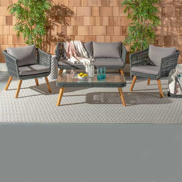 Outdoor Furniture Braided & Rope Sofa, for Garden Terrace & Patio