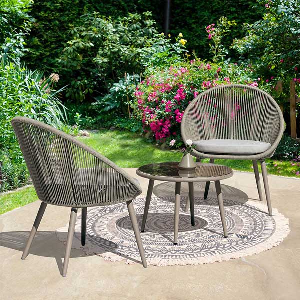 Outdoor Braided & Rope Coffee Set - Fibrian