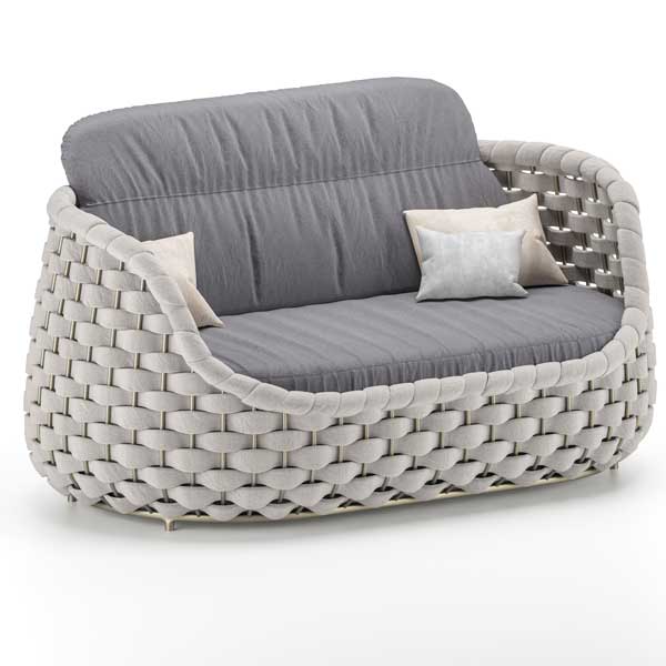 Outdoor Braided & Rope Couch - Textline