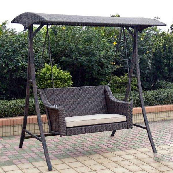 Outdoor Wicker Two Seater Swing - Couple