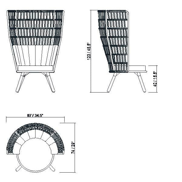  Outdoor Braid and Rope Heigh Back Chair,Lazy Chair, Rest Chair, Easy Chair, Ocassional chair - Noble