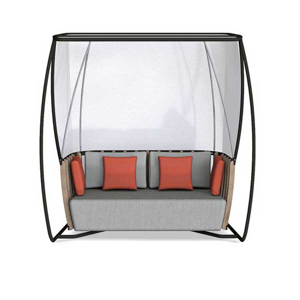 Outdoor Wood and Alluminum Two Seater Swing - Graphite