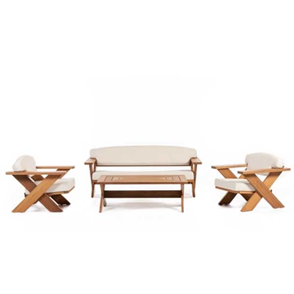 Outdoor Wood - Sofa Set - Cross