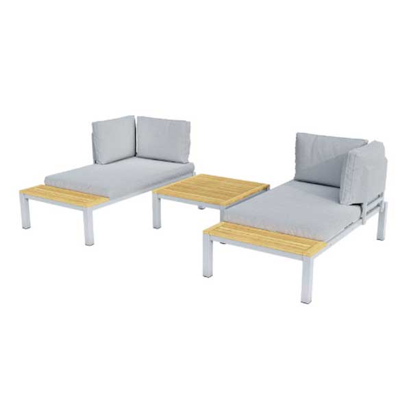 Outdoor Wood & Aluminum - Sofa Set - Ebony Prime