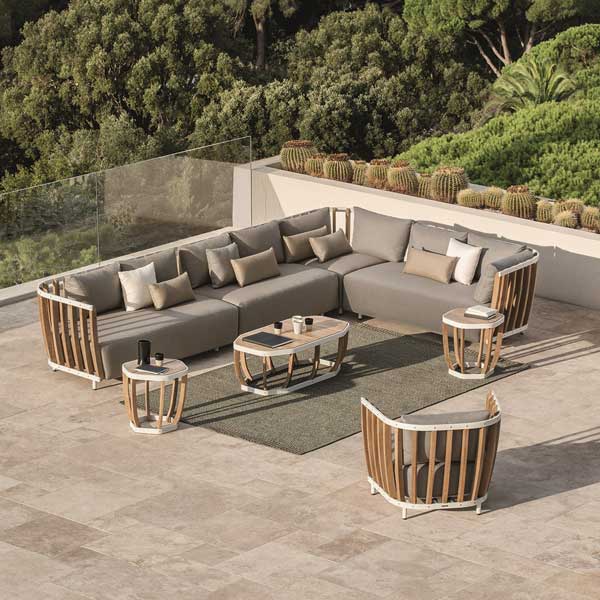 Outdoor Wood & Aluminum - Sofa Set - Graphite