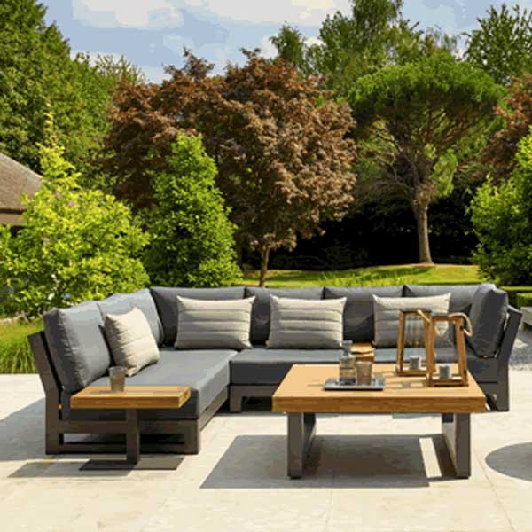Outdoor Wood & Aluminum Sofa Set - Lava