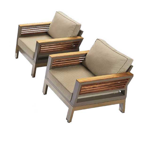 Outdoor Wood & Aluminum - Sofa Set - Moroccan
