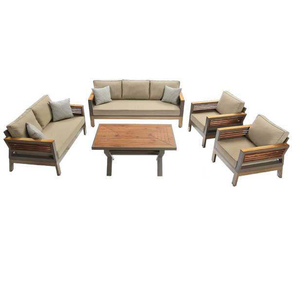 Outdoor Wood & Aluminum - Sofa Set - Moroccan