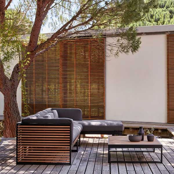 Outdoor Wood & Steel - Sofa Set - Black Cherry Prime