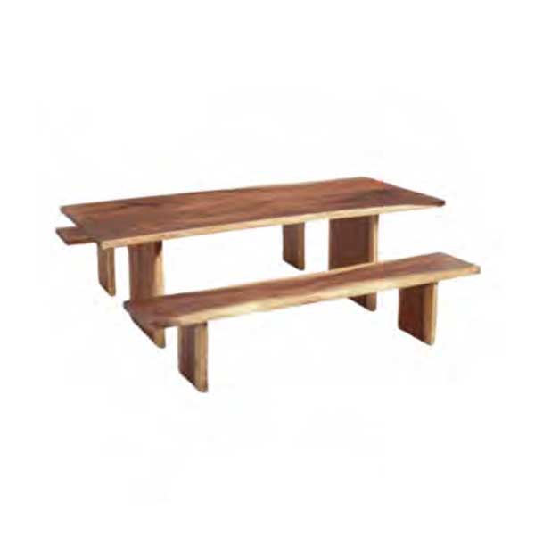 Outdoor Wooden Bench & Table - Lavicy