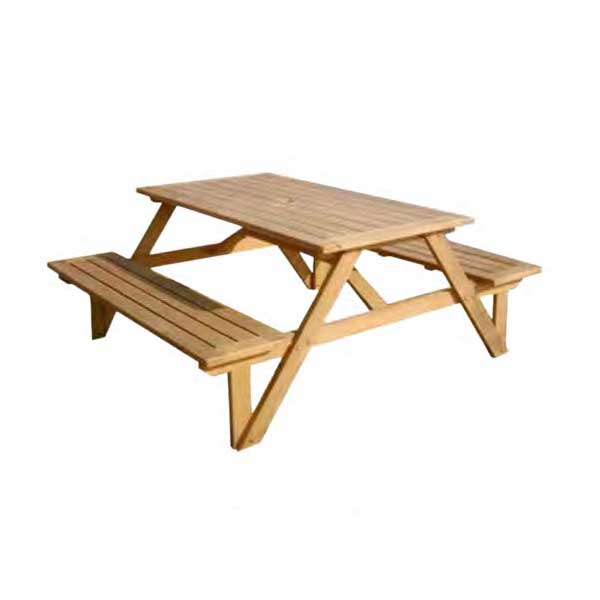 Outdoor Wooden Bench & Table - Fainc