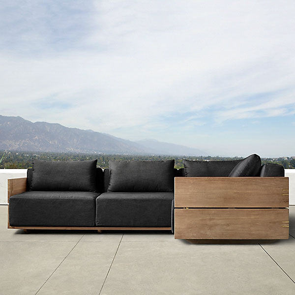 Outdoor Wood - Sofa Set - Anigre for Patio, Garden & Terrace