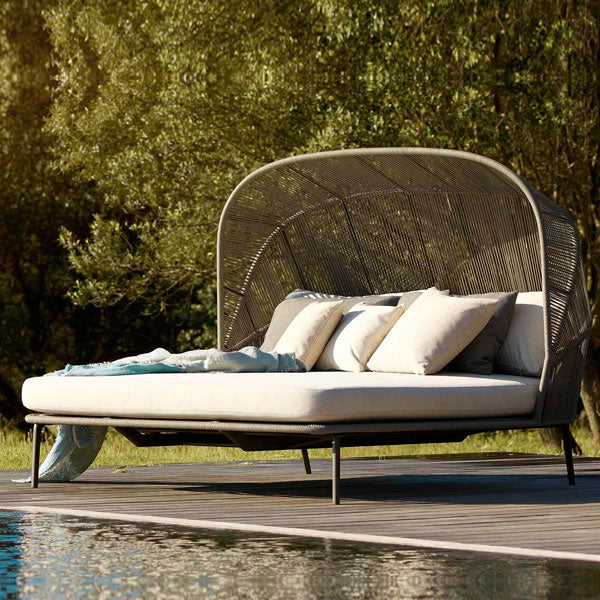 Outdoor Braided, Rope & Cord Canopy Daybed - Golden
