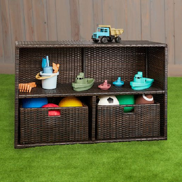 Outdoor Kids Furniture - Wicker Storage Shelf for Children- Pluto