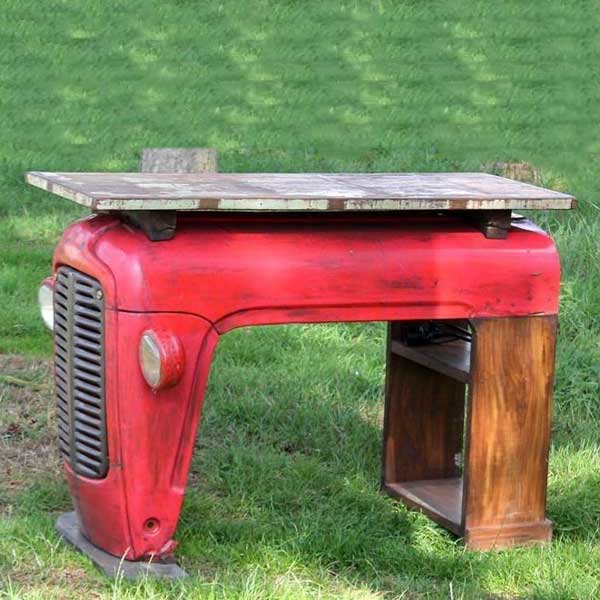 Antique Automobile Furniture - Solid Wood and Marvel Top Tractor Dining Table