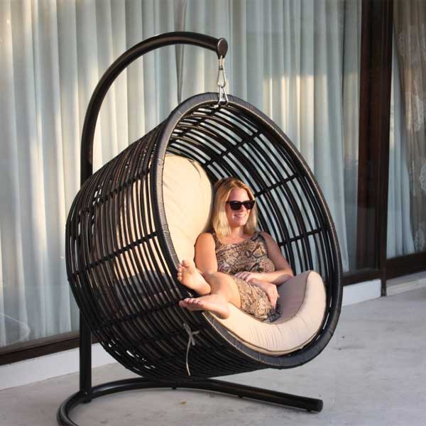 Outdoor Wicker - Swing With Stand - Ottom