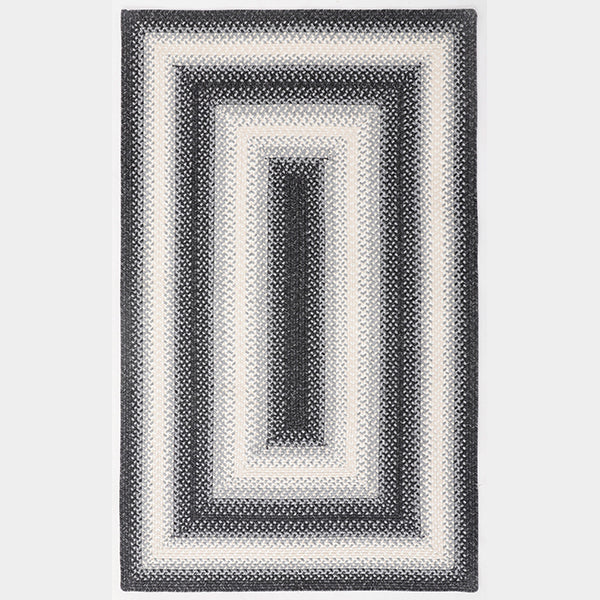Indoor-Outdoor braided Rugs/Carpet - Black Rectangle