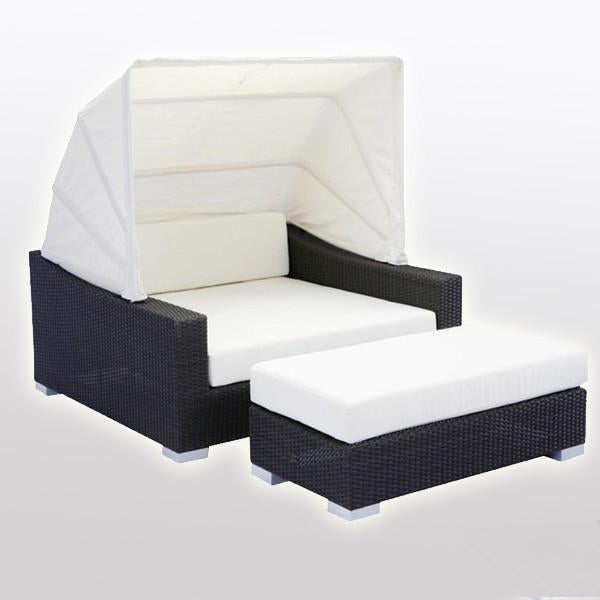 Outdoor Wicker Canopy Bed - Aura