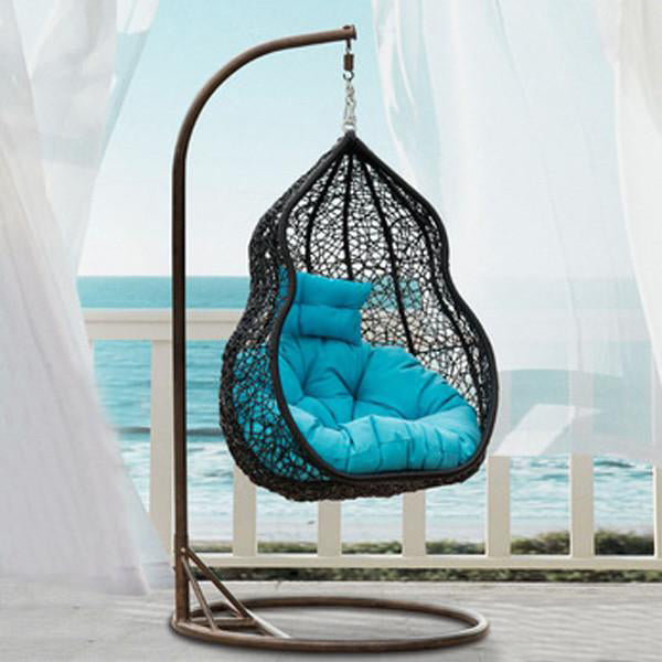 Outdoor furniture Wicker - Swing With Stand - Bluebell