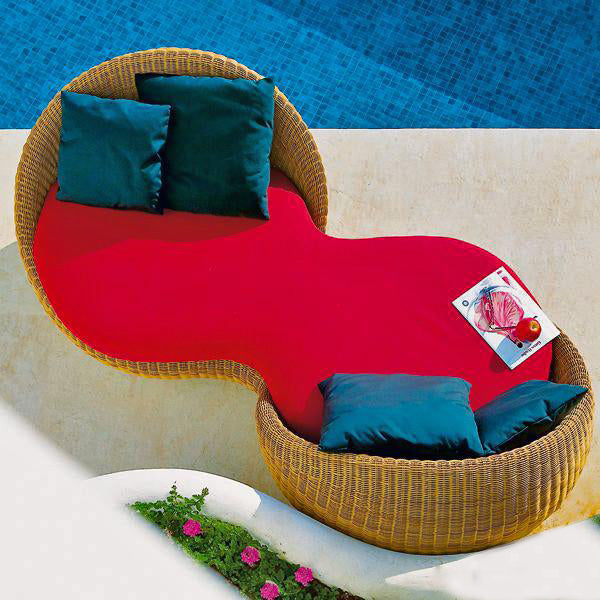 Outdoor Wicker Day Bed - Double Bottom