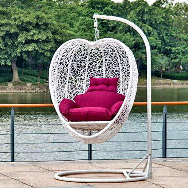 Outdoor Wicker - Swing With Stand - Heart
